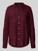 Koszule damskie - Bluzka koszulowa o kroju regular fit z czystej wiskozy model ‘BUMPY’ - miniaturka - grafika 1