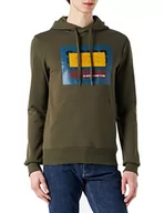 Bluzy męskie - G-STAR RAW Oryginalna męska bluza z kapturem, Zielony (Shadow Olive D21163-a613-b230), S - miniaturka - grafika 1