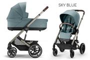 Wózki dziecięce - CYBEX BALIOS S LUX TAUPE FRAME 3w1 Sky Blue - miniaturka - grafika 1