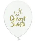 Balony i akcesoria - Balony lateksowe Chrzest Święty gołąbek białe złoty napis, 30 cm 3 szt. - miniaturka - grafika 1