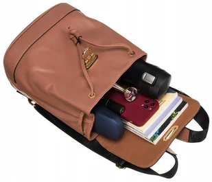 Miejski Plecak Damski Z Klapką Wykonany Ze Skóry Ekologicznej Lumarko! - Plecaki - miniaturka - grafika 8