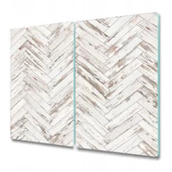 Deski do krojenia - Dwuczęściowa Deska Kuchenna ze Wzorem - Drewniana jodełka - 2 sztuki 30x52 cm - miniaturka - grafika 1