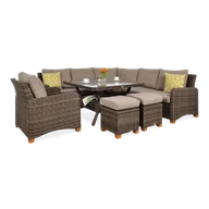 Meble ogrodowe - Narożnik z technorattanu TOLEDO DINING Brown - miniaturka - grafika 1