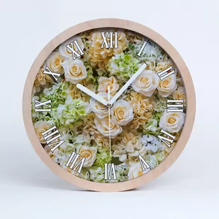 Duży drewniany zegar nowoczesny róże fi 30, Tulup - Zegary - miniaturka - grafika 1