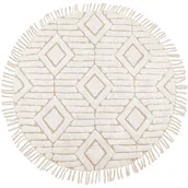 Dywany - Dywan okrągły bawełniany ø 140 cm beżowy HORASAN - miniaturka - grafika 1