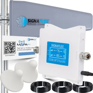 System przekazu sygnału AV Signaflex Zestaw Wzmacniacz Egsm/Umts White Ls-Egw1 + T2 23Dbi 15M + 2X Grzybek - Inne akcesoria audio-wideo - miniaturka - grafika 1