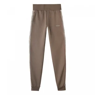 Damskie spodnie dresowe Guess Britney Jogger - brązowe - GUESS - Spodnie sportowe damskie - miniaturka - grafika 1