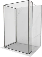 Ścianki i drzwi prysznicowe - Mexen Kioto ścianka prysznicowa Walk-in 130 x 80 x 40 cm, czarny wzór, nikiel szczotkowany - 800-130-080-221-97-70-040 - miniaturka - grafika 1