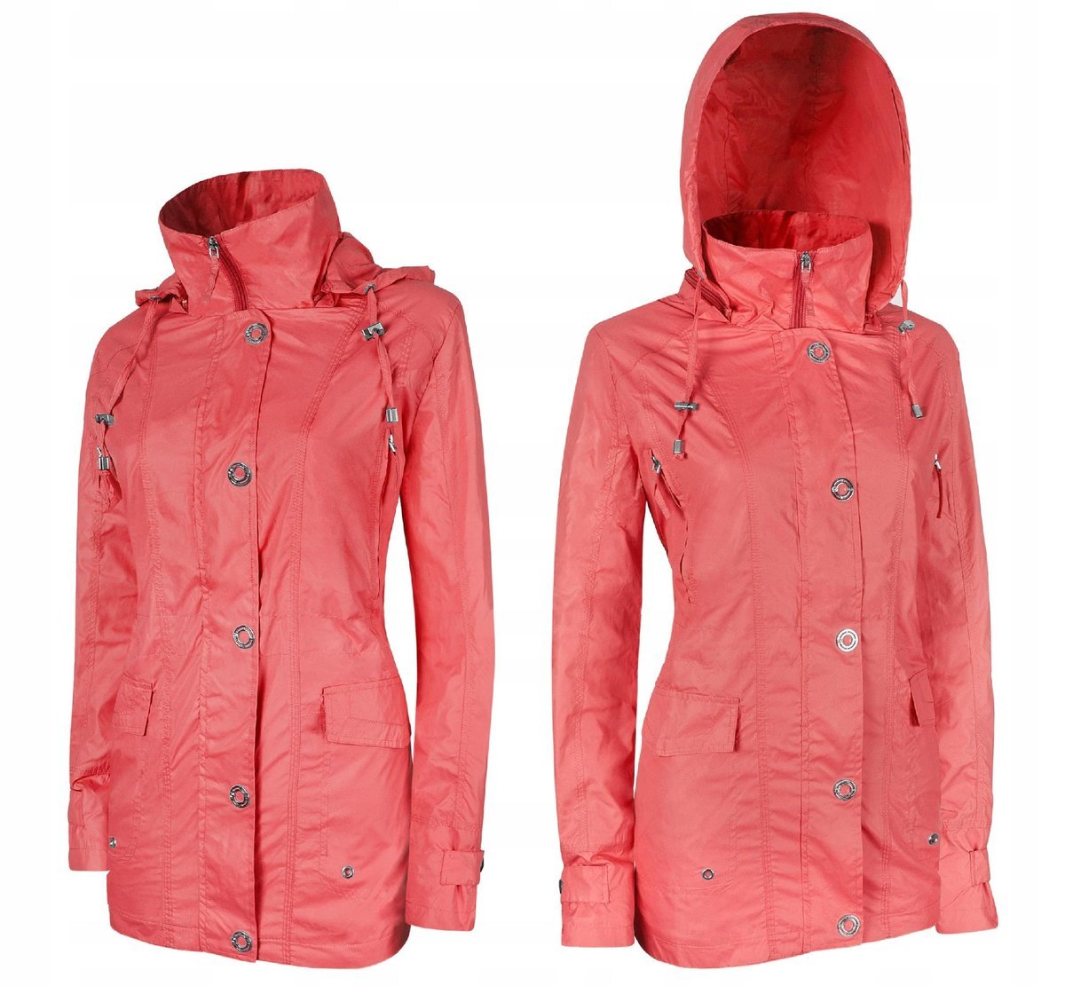 Kurtka Damska Przejściowa Płaszczyk 12012 XL koralowa