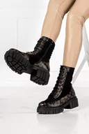 Botki damskie - Czarne trzewiki workery sznurowane polska skóra Casu 08157-40 - miniaturka - grafika 1