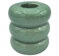 Świeczniki - Świecznik stołowy nowoczesny ceramiczny zielony - miniaturka - grafika 1