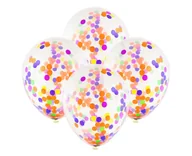 Balony i akcesoria - GMR Balony przezroczyste z kolorowym konfetti 30 cm 4 szt GD-4BK - miniaturka - grafika 1
