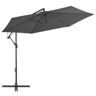 Parasole ogrodowe - vidaXL Parasol wiszący na słupku aluminiowym, 300 cm, antracytowy - miniaturka - grafika 1