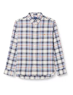 Koszule męskie - GANT Męska koszula REG UT Twill Check Shirt z kołnierzykiem typu button-down, putty, standardowa - grafika 1