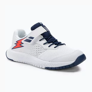 Buty do tenisa dziecięce Babolat Pulsion All Court Kid white/estate blue - Buty sportowe męskie - miniaturka - grafika 1