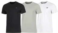 Koszulki męskie - 4F ZESTAW 3szt. 3-PAK MÄSKA KOSZULKA T-SHIRT 100% BAWEĹNA / rozm XL - miniaturka - grafika 1