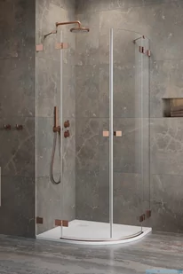 Radaway Essenza Pro Brushed Copper Pdd kabina 90x100 cm szczotkowana miedź 10095090-93-01L/10095100-93-01R - Kabiny prysznicowe - miniaturka - grafika 1