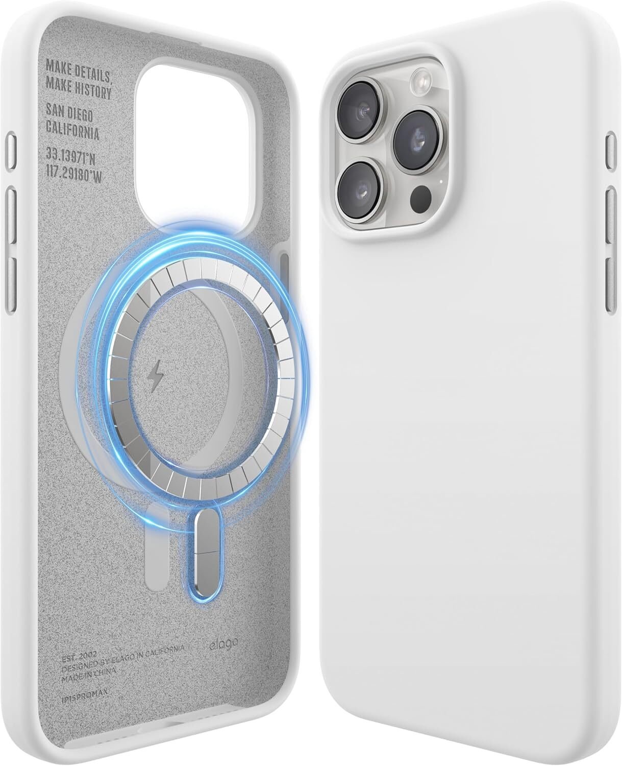 Elago Silicon Case MagSafe do iPhone 15 Pro Max White