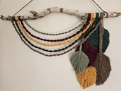 Dekoracje domu - Makrama - jesienne liście - miniaturka - grafika 1