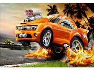 Malowanie po numerach - Haft Diamentowy, Obraz, Mozaika Diamentowa Diamond Painting, OGNISTE CAMARO 40x30cm SAMOCHÓD AUTO - miniaturka - grafika 1