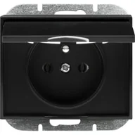 Gniazdka elektryczne - Gniazdo Onyx IP44 czarny mat - miniaturka - grafika 1