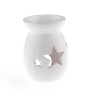 Świeczniki - Dakls Kominek ceramiczny gwiazdy 9,8 x 14 x 9,8 cm (biały) - miniaturka - grafika 1