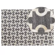 Dywany - Beliani Dywan skórzany 140 x 200 cm szaro-beżowy YEDISU - miniaturka - grafika 1