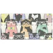 Podkładki na biurko - Mata ochronna na biurko Hipsterskie koty 120x60 cm - miniaturka - grafika 1