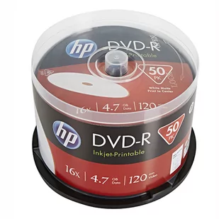 HP DVD-R, Printable, DME00025WIP-3, 4.7GB, 16x, spindle, 50-pack, 12cm, do archiwizacji danych - Nośniki danych - miniaturka - grafika 1