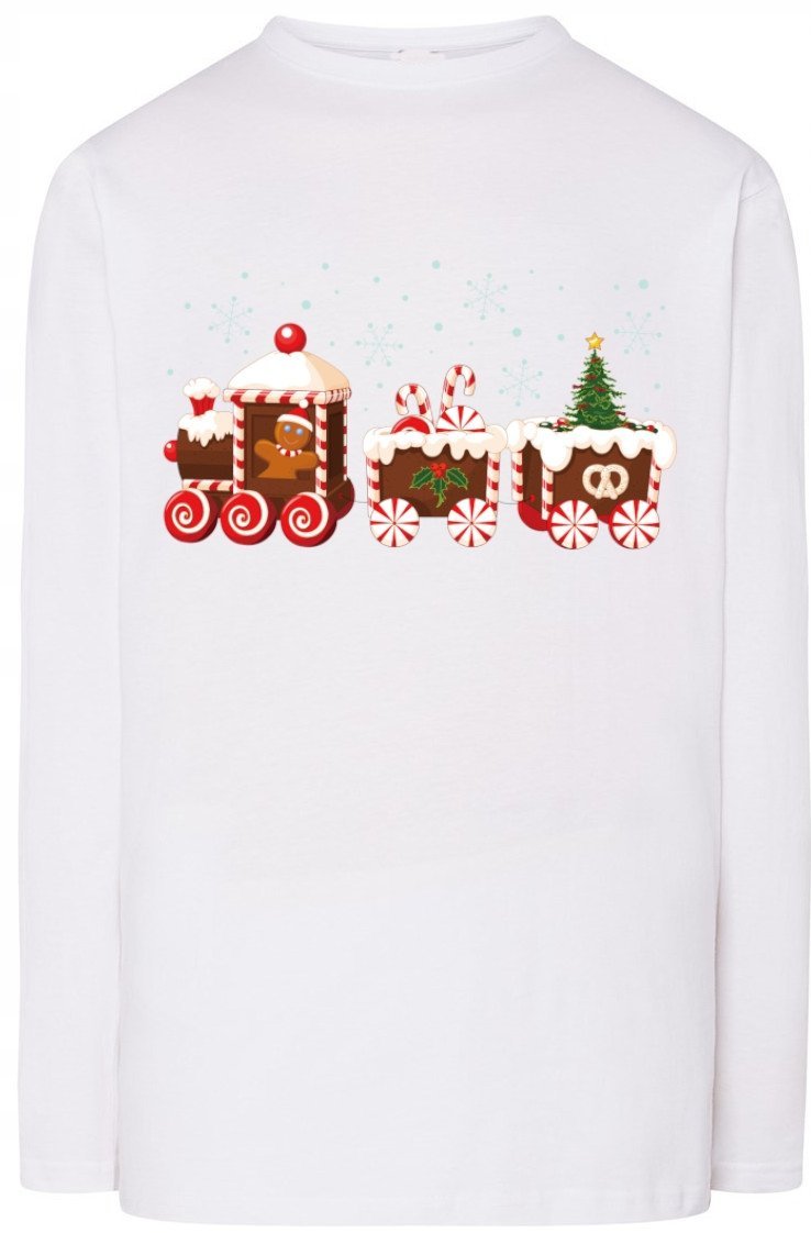 Pociąg Świąteczna bluza Modna Longsleeve r.3XL