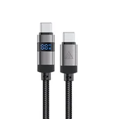 Kable USB - Kabel przewód USB-C - USB-C z wyświetlaczem 480Mb/s 66W 1.2m - czarny ACEFAST - miniaturka - grafika 1