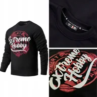 Bluzy męskie - Bluza Męska Bez Kaptura Crewneck Extreme Hobby Badge Czarna R. Xl - miniaturka - grafika 1