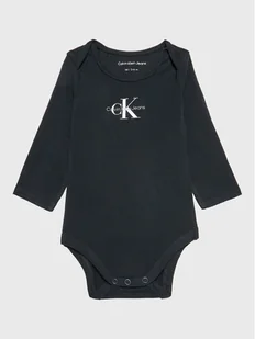 Calvin Klein Jeans Body dziecięce Monogram IN0IN00033 Czarny Regular Fit - Body dla niemowląt - miniaturka - grafika 1