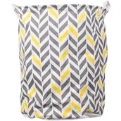 Kosze na bieliznę - Kosz na pranie z uchwytami w kolorową jodełkę E6-B08 - miniaturka - grafika 1