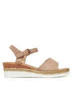 Espadryle damskie - Clara Barson Espadryle WS2189-15 Beżowy - miniaturka - grafika 1