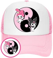 Czapki i chusty sportowe męskie - Czapka z Daszkiem Kuromi Różowa z Nadrukiem Lato Siatka Bejsbolówka - miniaturka - grafika 1
