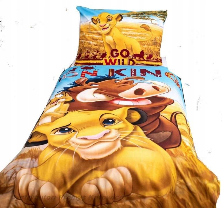 Pościel Bawełniana 140 x 200 Król Lew Timon Pumba Dziecięca Disney Original
