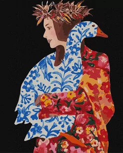 Zestaw do malowania po numerach. Pod niebieskim skrzydłem ©olena.papka 40x50 cm, KHO4928 - Malowanie po numerach - miniaturka - grafika 1