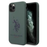 Szkła hartowane na telefon - U.S POLO ASSN. US Polo Silicone Collection etui na iPhone 11 Pro zielone USP000035 - miniaturka - grafika 1