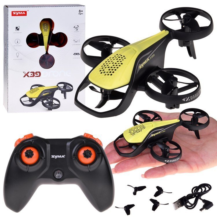Mini Dron SYMA X39 czteroosiowy 2 prędkości akrobacje pilot 2,4GHz RC0715 EDUKAMP
