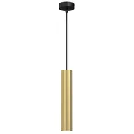 Lampy sufitowe - Pojedyncza, złota lampa wisząca, podłużna tuba LX 0114 z serii RAITO - miniaturka - grafika 1