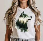 Koszulki i topy damskie - DAMSKA KOSZULKA Z WILKIEM WILK51 - miniaturka - grafika 1