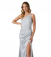 Sukienki - Coast Szara Sukienka Maxi z Asymetrycznym Dekoltem 38 Hkb - miniaturka - grafika 1