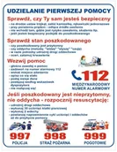 Tablice i flipcharty - Udzielanie Pierwszej Pomocy Tabliczka PCV 80x55cm - miniaturka - grafika 1