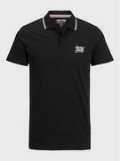Koszulki męskie - Jack&Jones Polo 12228781 Czarny Standard Fit - miniaturka - grafika 1