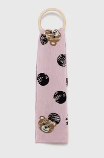Apaszki i szaliki damskie - Moschino szalik wełniany kolor różowy wzorzysty - grafika 1