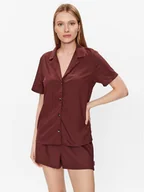 Piżamy damskie - Calvin Klein Underwear Piżama 000QS6967E Brązowy Regular Fit - miniaturka - grafika 1