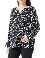 Bluzki damskie - MAMALICIOUS Damska bluzka Mlserena L/S Woven Top N A, wielokolorowy (Black Aop: Aop Black With Snow White), L - miniaturka - grafika 1