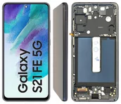 Części serwisowe do telefonów - WYŚWIETLACZ EKRAN LCD DO SAMSUNG GALAXY S21 FE 5G INCELL RAMKA GRAFITOWA - miniaturka - grafika 1