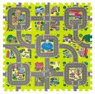 Puzzle - Puzzle piankowe dla dzieci - miasto z ulicami, 9 elementów, antypoślizgowe kolorowe FT58 - miniaturka - grafika 1